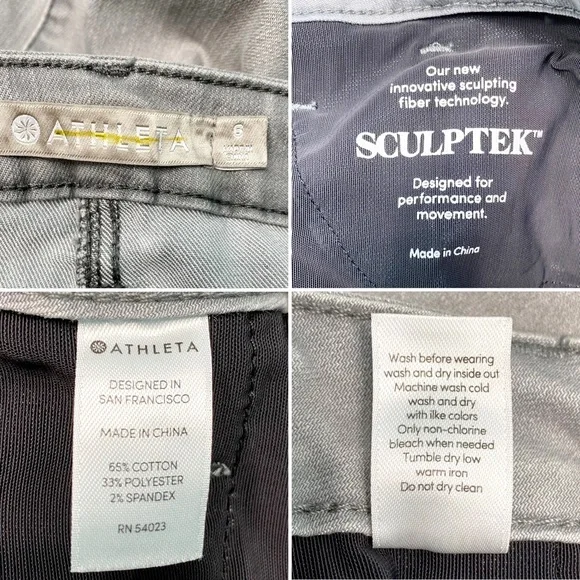 athleta | sculptek granite grey cropped skinny jeans 6 - Picture 11 of 13